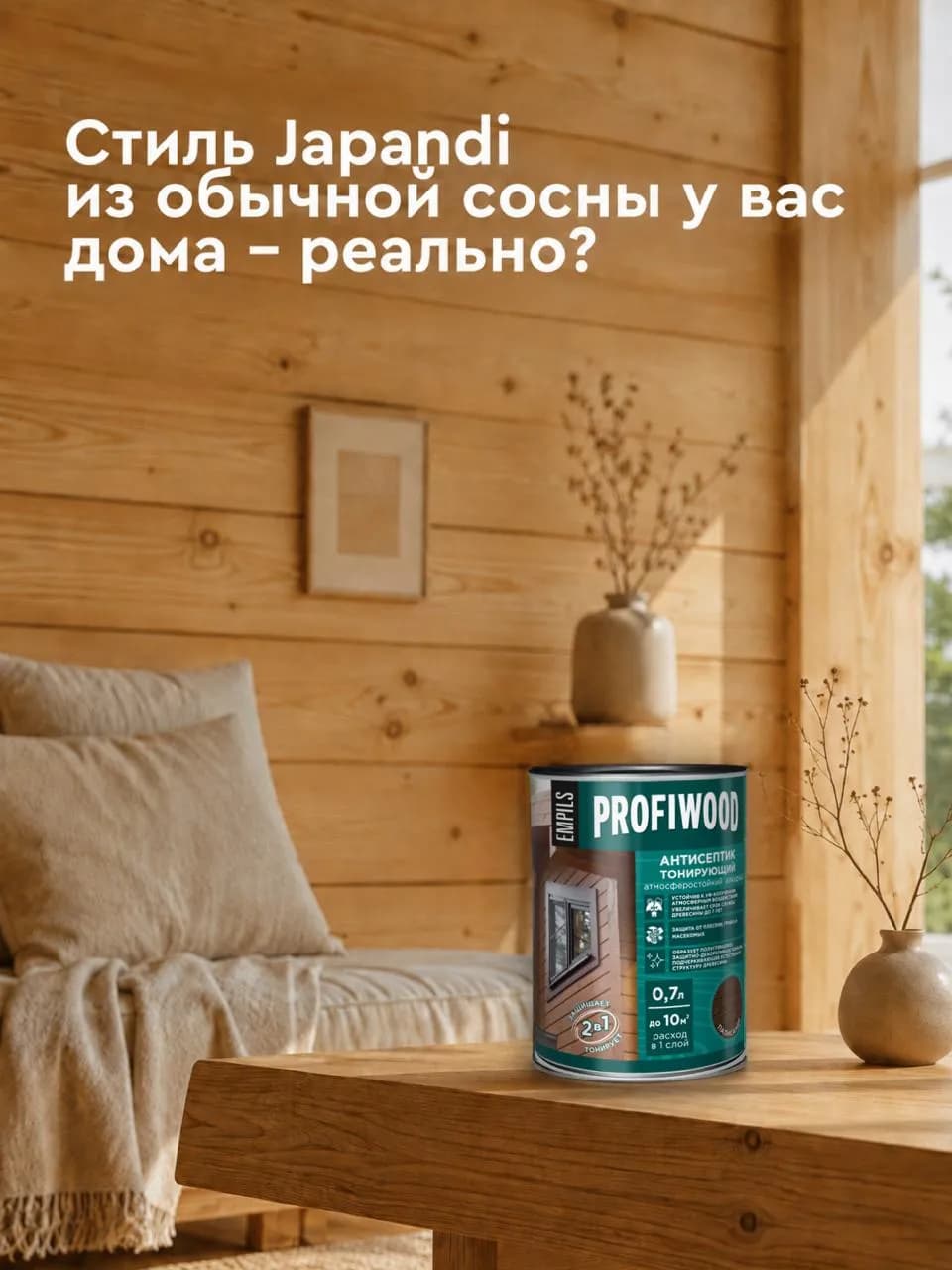 Банка антисептик тонирующий Profiwood "2 в 1"