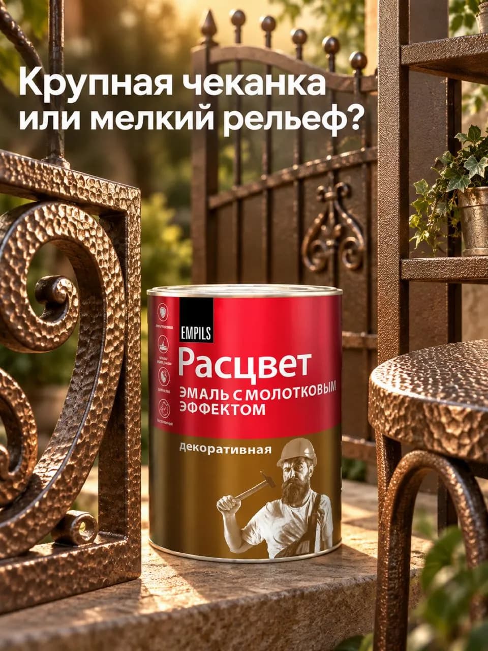 Банка эмали молотковый эффект торговой марки Расцвет